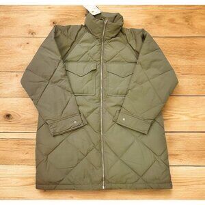 Levi's Diamond Quilt Puffer Jacket Women's Sz Small‎ OVERSIZED Green MSRP…